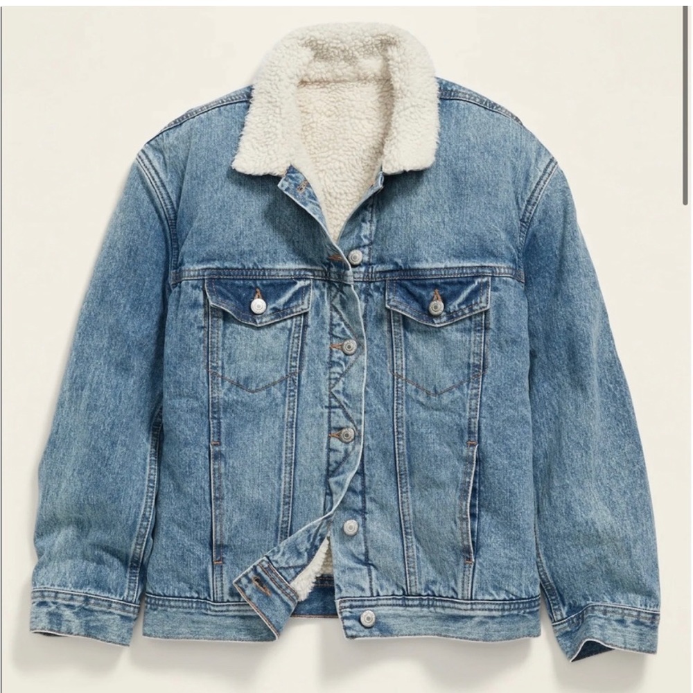 Jean jacket, wool lined (faux)